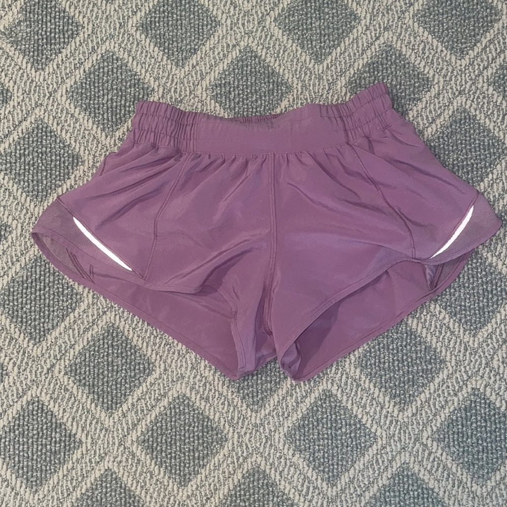 Lilac/light purple Lululemon Hotty Hot shorts